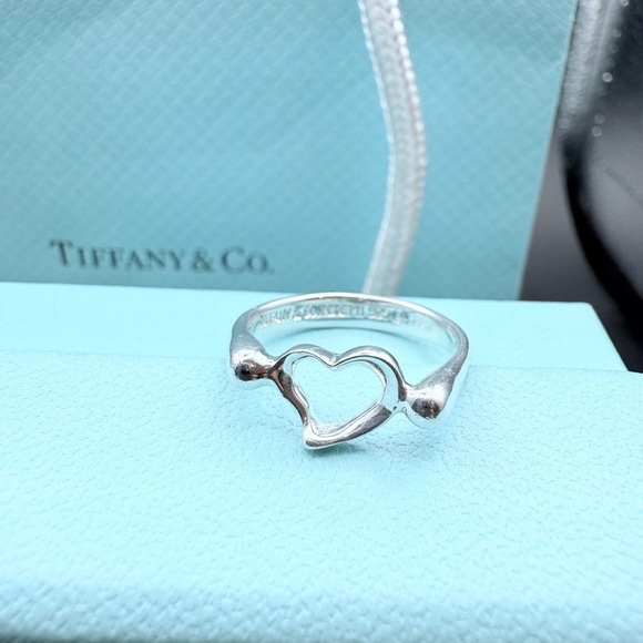 Tiffany & Co. Jewelry - Retired Tiffany & Co Elsa Peretti Open Heart Ring Sterling Silver Sz 7.5